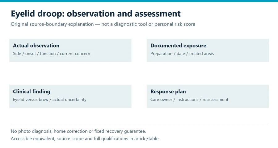 botulinum toxin eyelid droop evidence diagram separating assessment endpoints and safety decisions