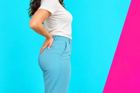 Liposuction guide — clothed waist and hip profile
